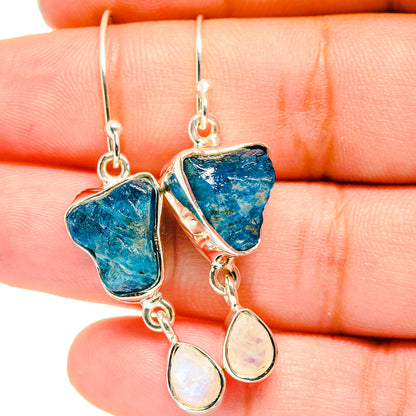 Apatite, Rainbow Moonstone Earrings handcrafted by Ana Silver Co - EARR420992
