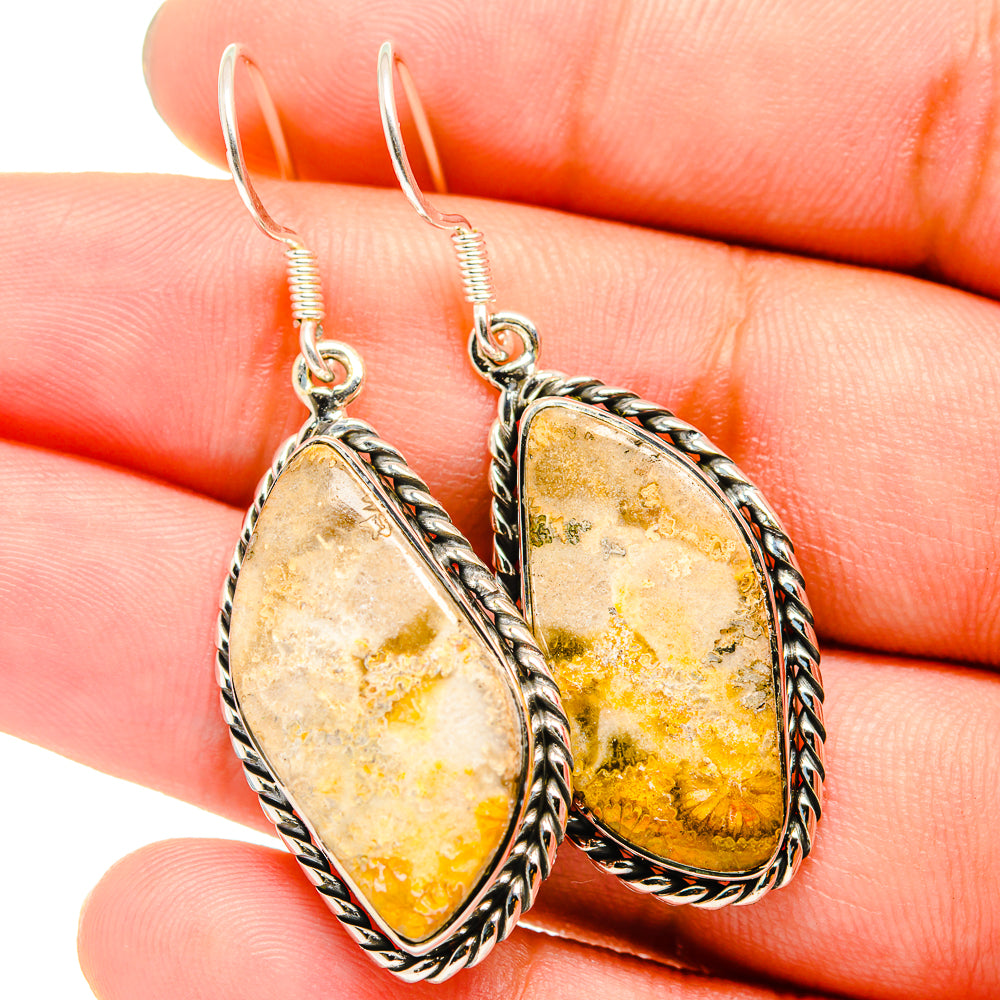 Fossil Coral Earrings handcrafted by Ana Silver Co - EARR420995