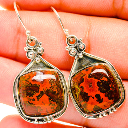 Red Jasper Earrings handcrafted by Ana Silver Co - EARR421006