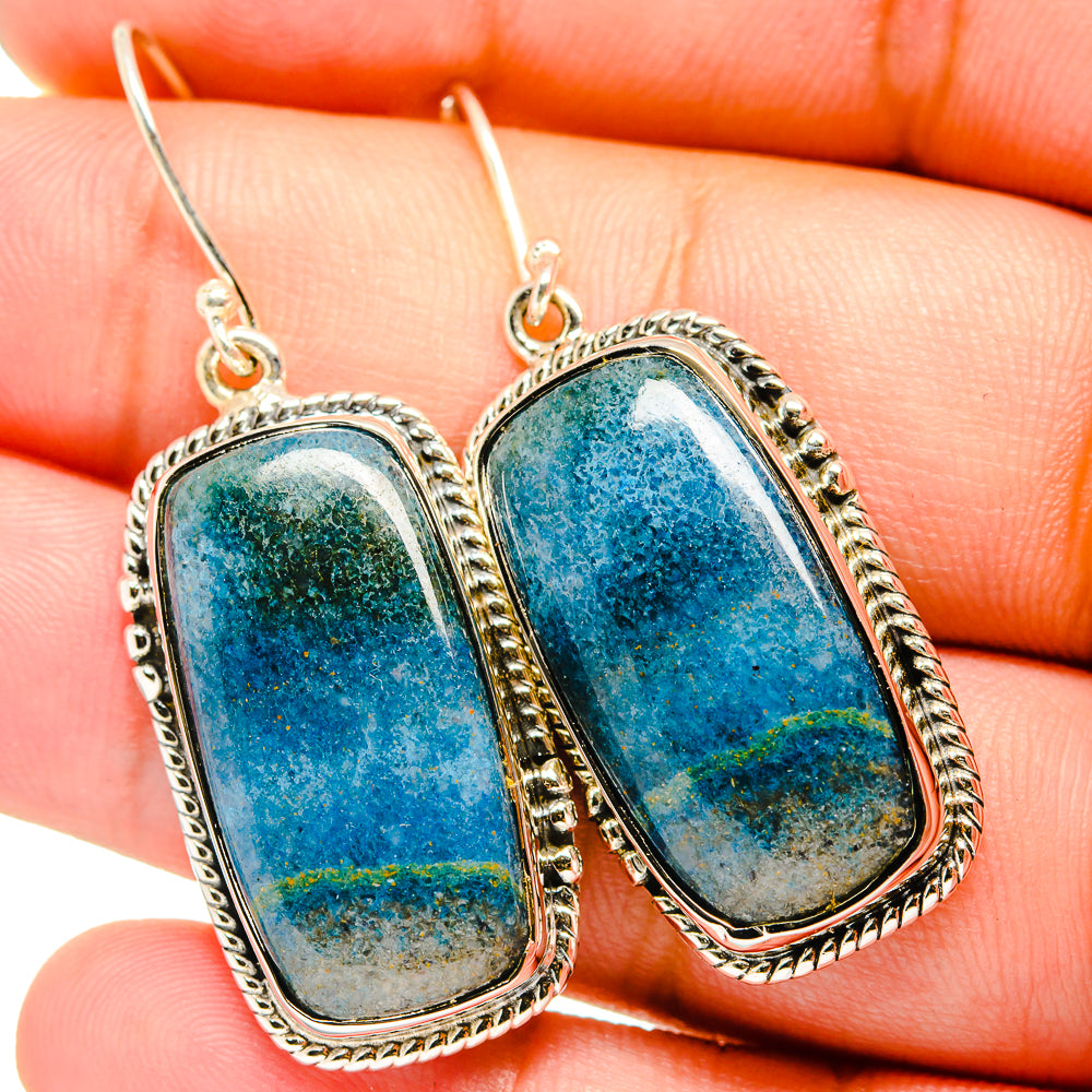 Chrysocolla Earrings handcrafted by Ana Silver Co - EARR421011