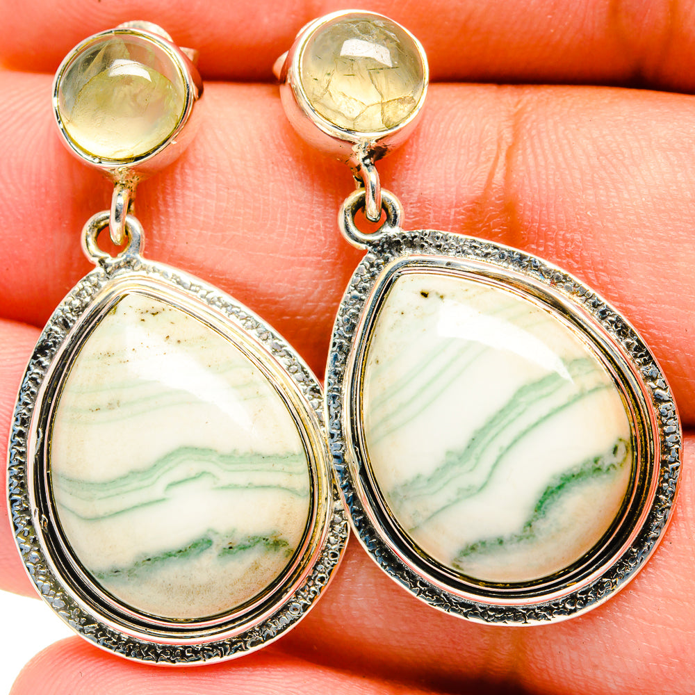 Ocean Jasper, Prehnite Earrings handcrafted by Ana Silver Co - EARR421017