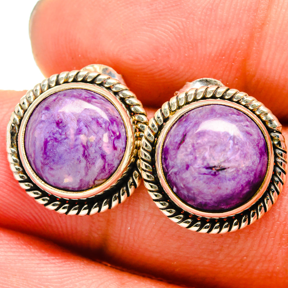 Charoite Earrings handcrafted by Ana Silver Co - EARR421033