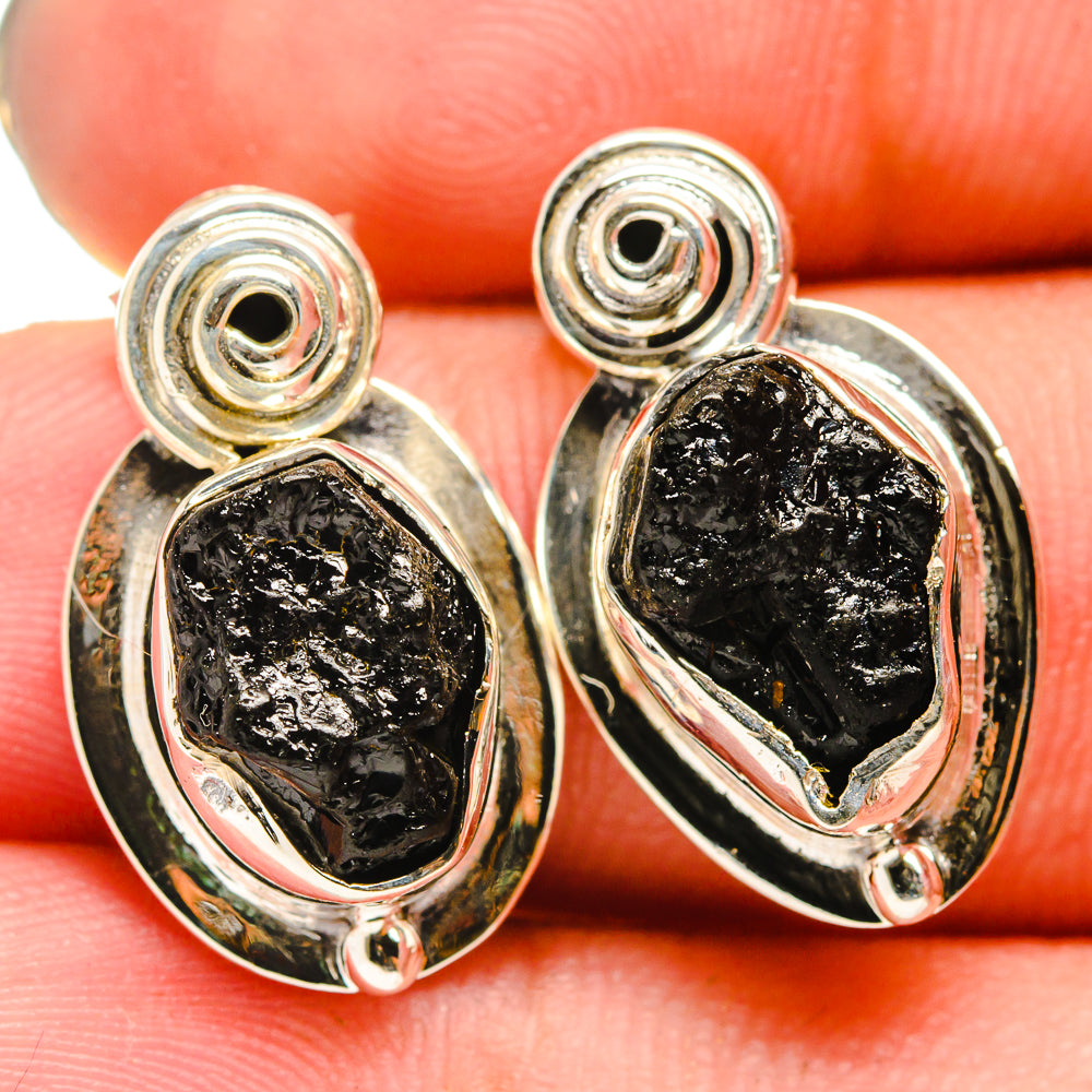 Black Tourmaline Earrings handcrafted by Ana Silver Co - EARR421040