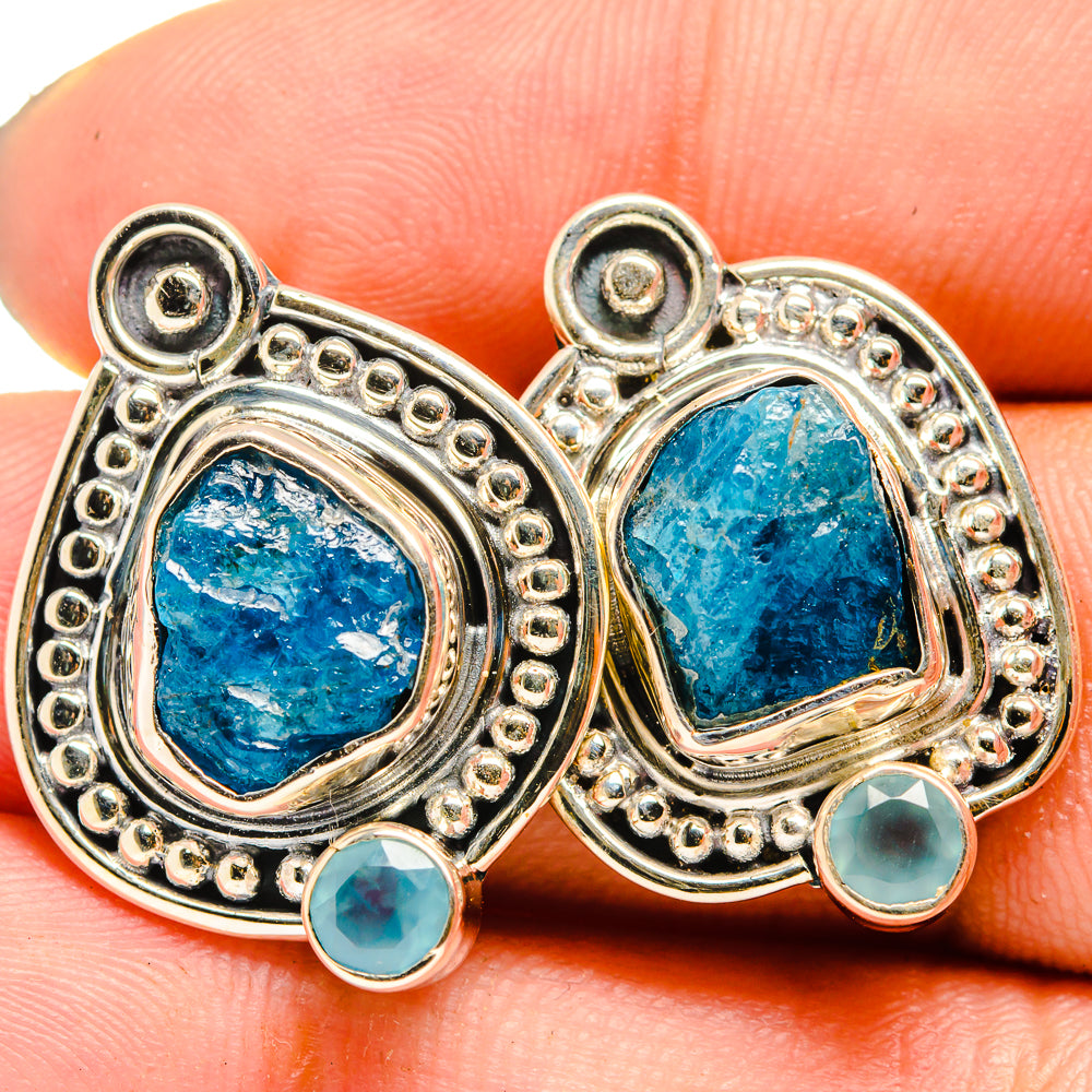 Apatite, Aqua Chalcedony Earrings handcrafted by Ana Silver Co - EARR421066