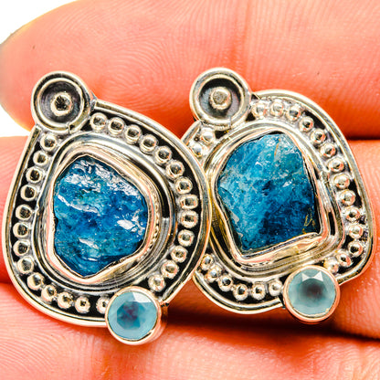 Apatite, Aqua Chalcedony Earrings handcrafted by Ana Silver Co - EARR421066