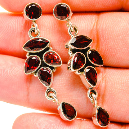 Garnet Earrings handcrafted by Ana Silver Co - EARR421068
