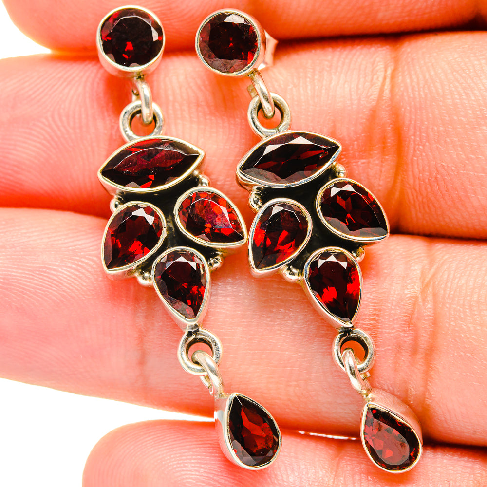Garnet Earrings handcrafted by Ana Silver Co - EARR421069
