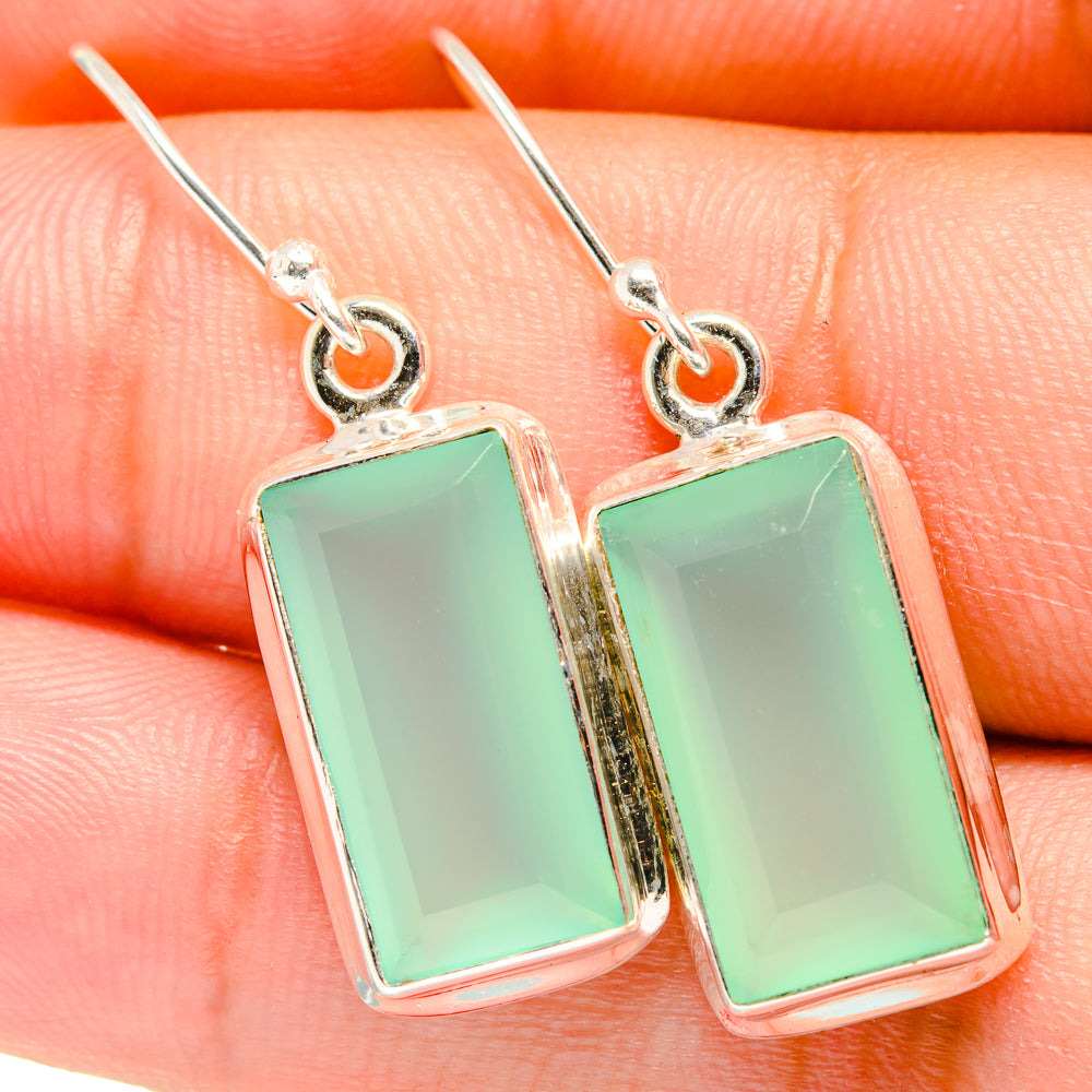 Aqua Chalcedony Earrings handcrafted by Ana Silver Co - EARR421074