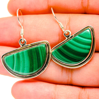 Malachite Earrings handcrafted by Ana Silver Co - EARR421088