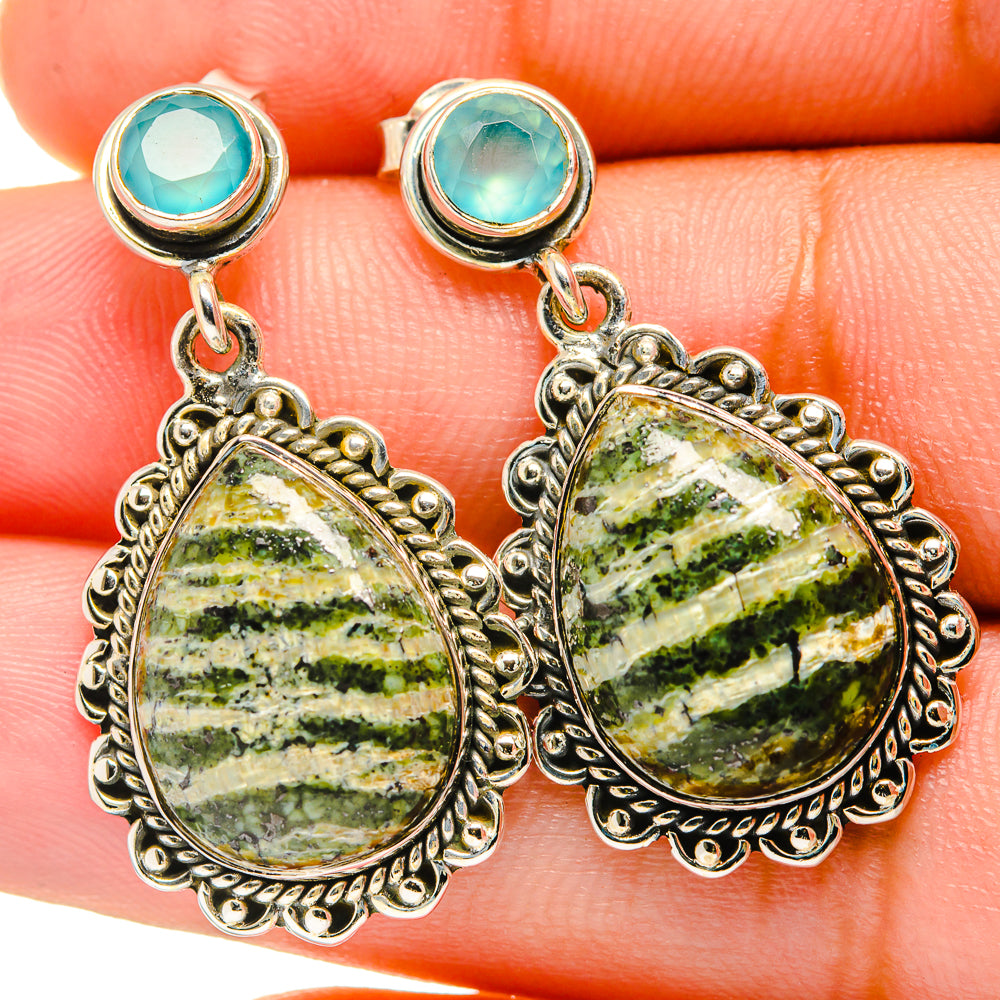 Lizard Jasper Earrings handcrafted by Ana Silver Co - EARR421096