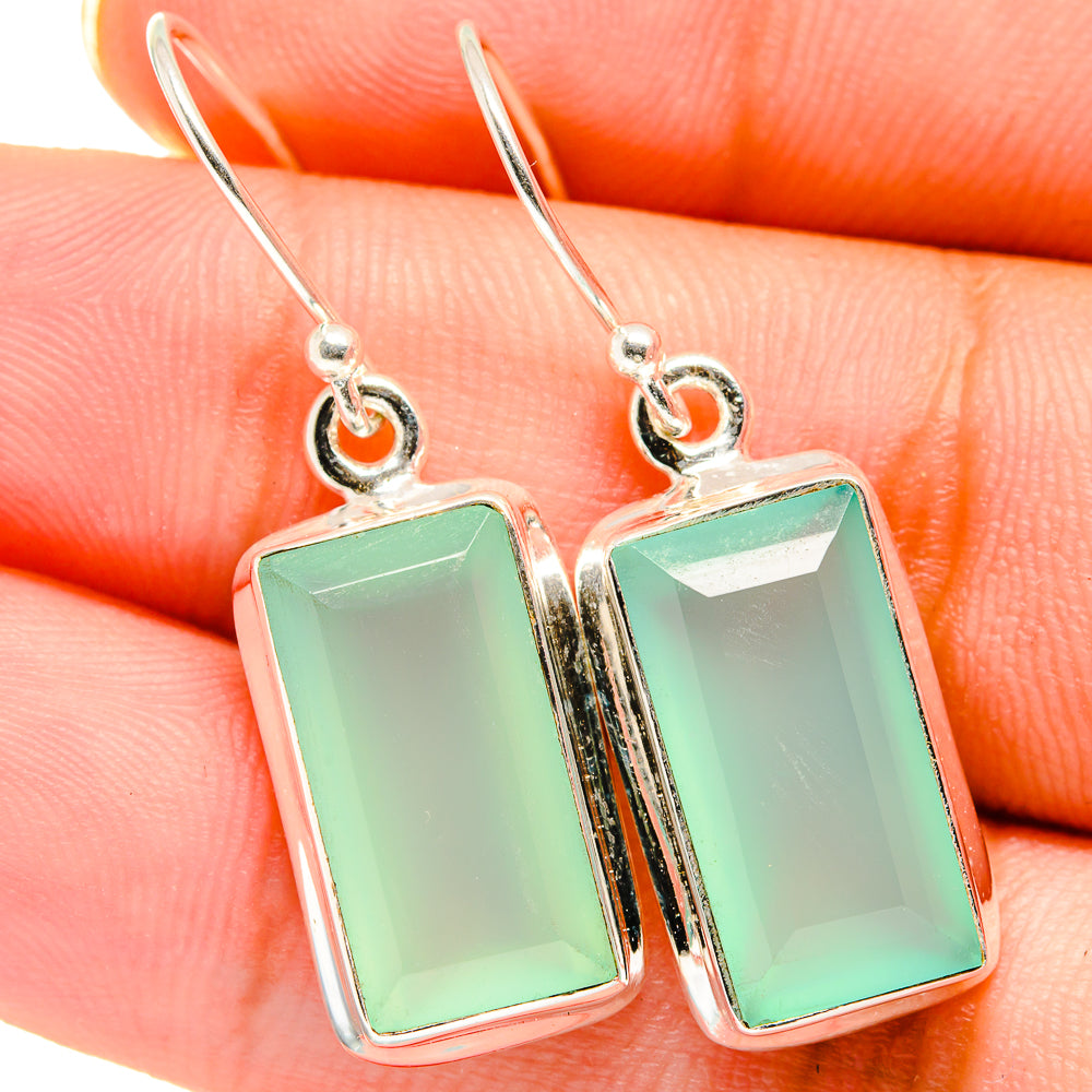 Aqua Chalcedony Earrings handcrafted by Ana Silver Co - EARR421105