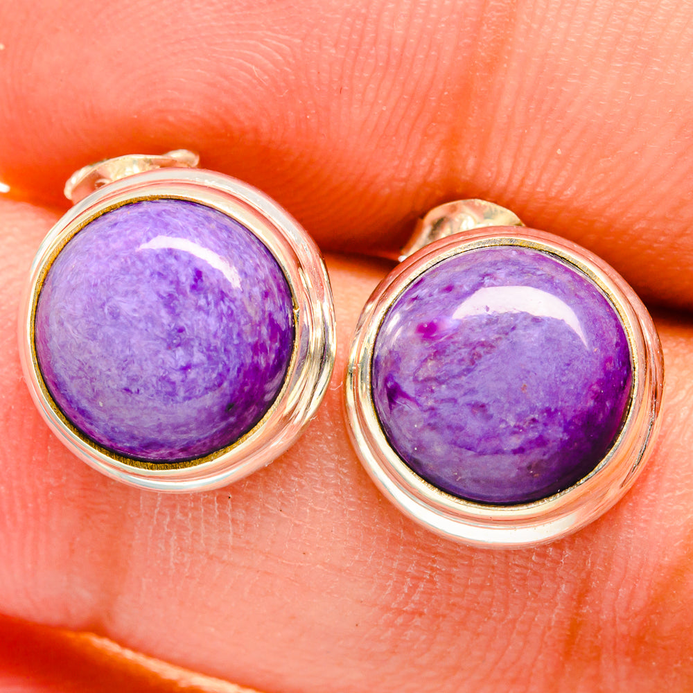 Charoite Earrings handcrafted by Ana Silver Co - EARR421128