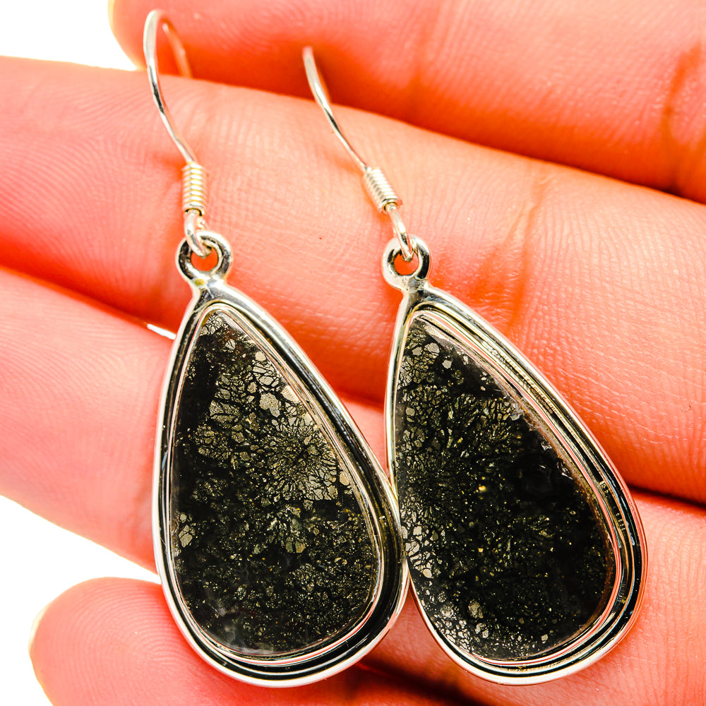 Pyrite Agate Earrings handcrafted by Ana Silver Co - EARR421131