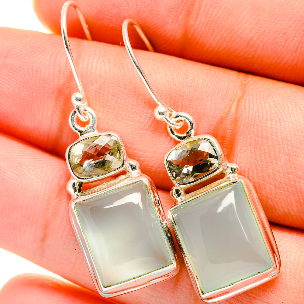 Aqua Chalcedony, Green Amethyst Earrings handcrafted by Ana Silver Co - EARR421133