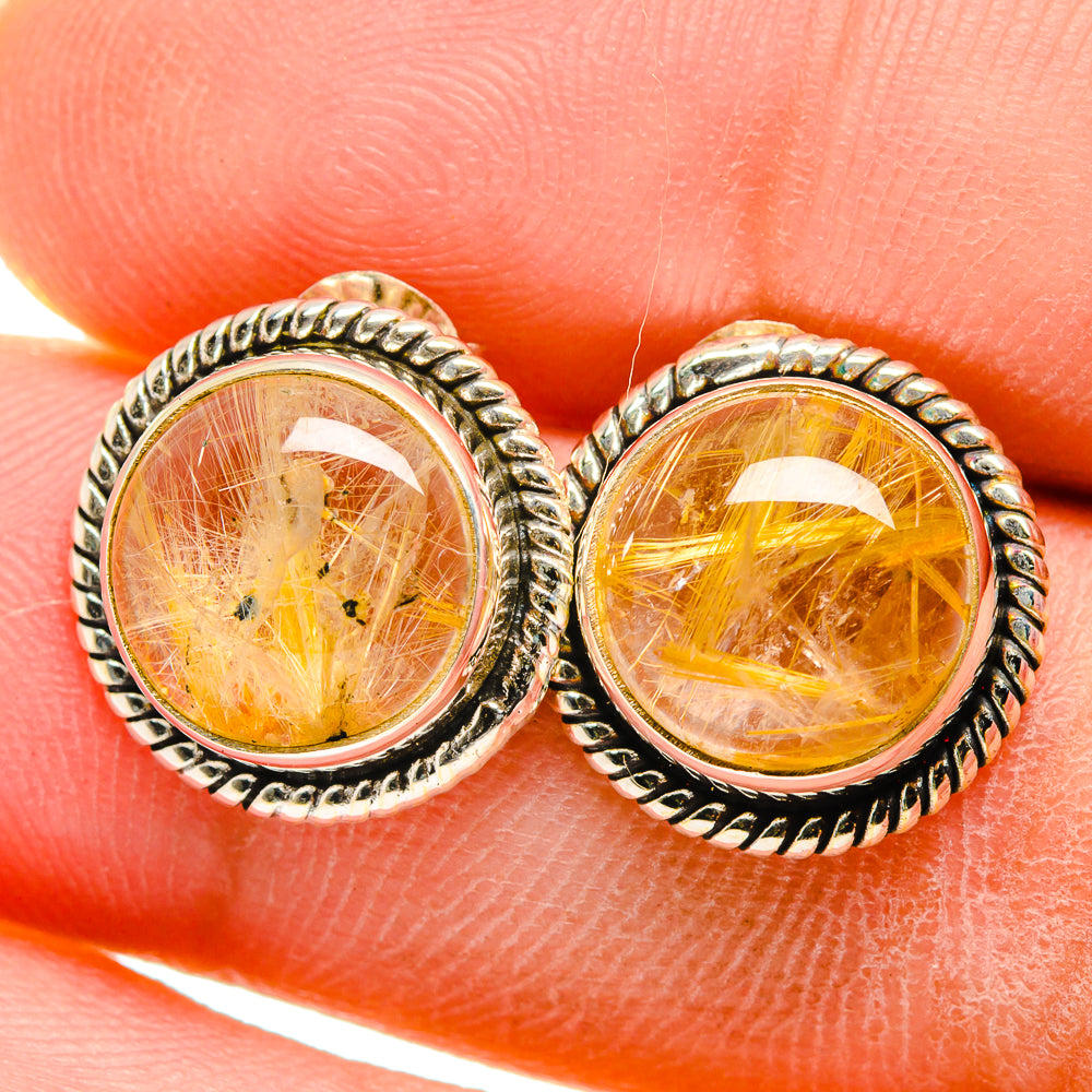 Rutilated Quartz Earrings handcrafted by Ana Silver Co - EARR421146