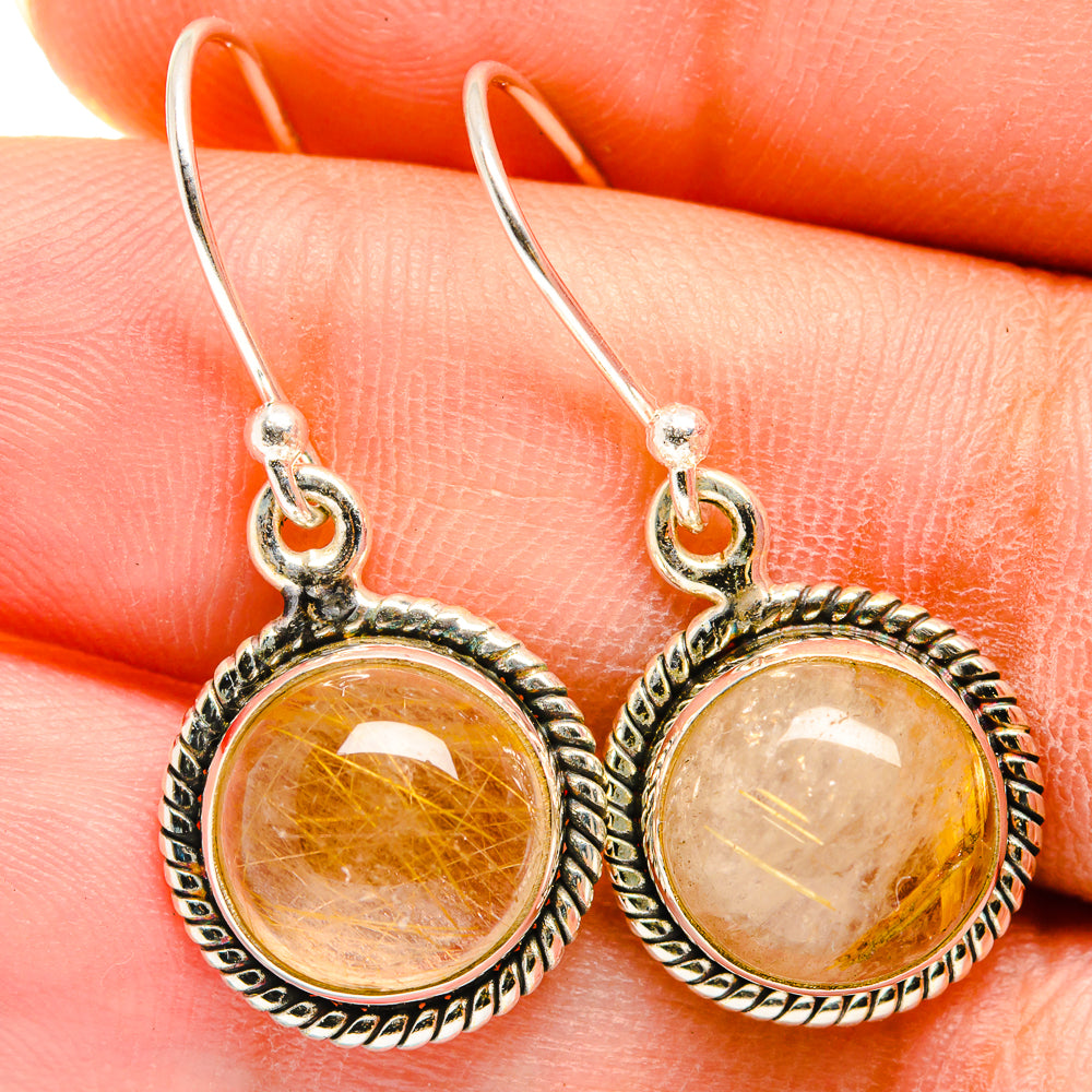Rutilated Quartz Earrings handcrafted by Ana Silver Co - EARR421154