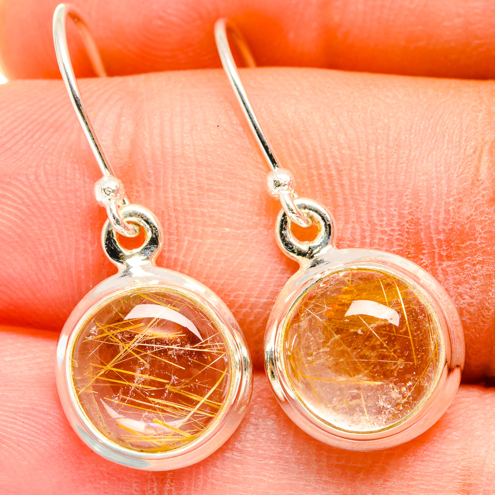 Rutilated Quartz Earrings handcrafted by Ana Silver Co - EARR421159
