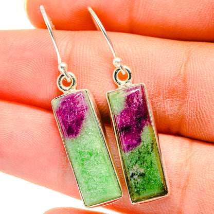 Ruby Zoisite Earrings handcrafted by Ana Silver Co - EARR421177