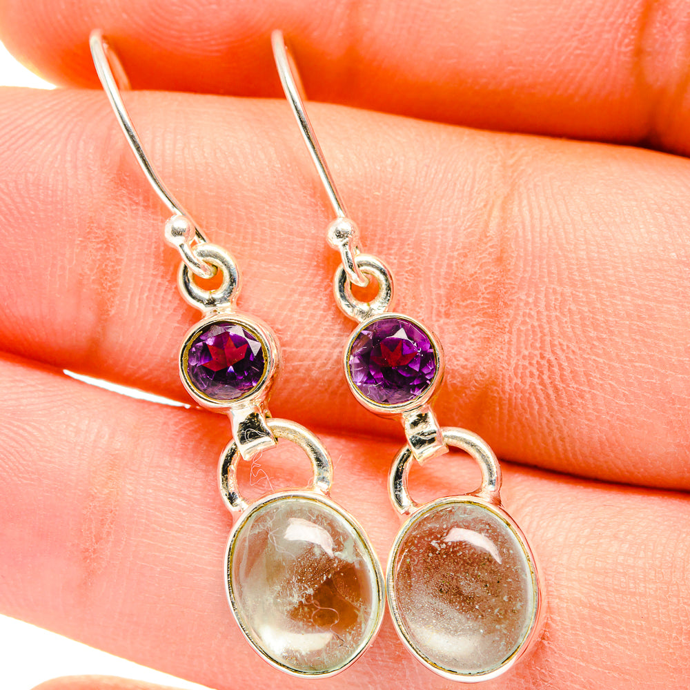 Aquamarine, Amethyst Earrings handcrafted by Ana Silver Co - EARR421178