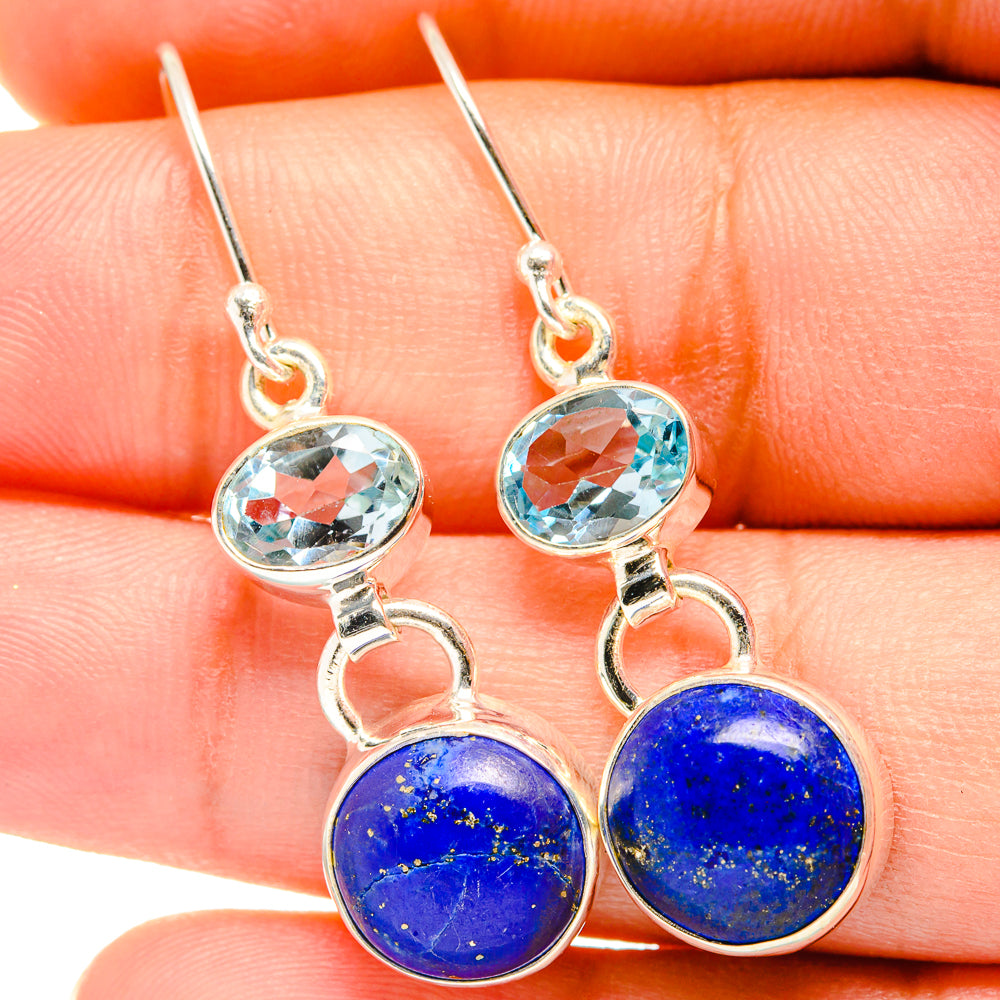 Lapis Lazuli, Blue Topaz Earrings handcrafted by Ana Silver Co - EARR421189