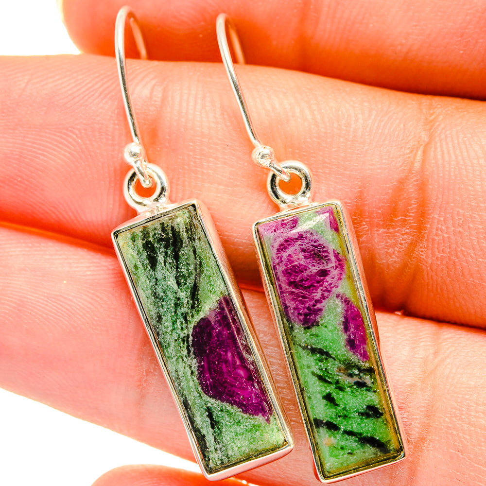Ruby Zoisite Earrings handcrafted by Ana Silver Co - EARR421193