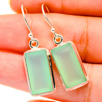 Aqua Chalcedony Earrings handcrafted by Ana Silver Co - EARR421214