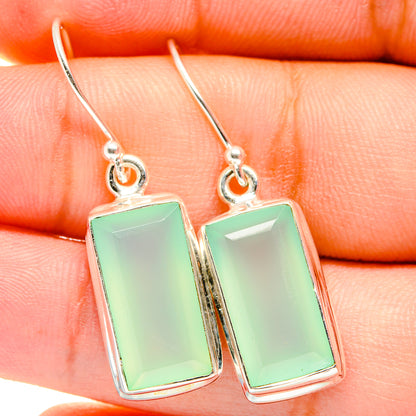 Aqua Chalcedony Earrings handcrafted by Ana Silver Co - EARR421219