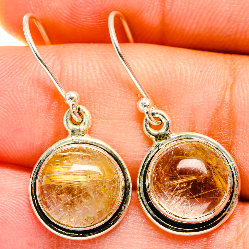 Rutilated Quartz Earrings handcrafted by Ana Silver Co - EARR421235