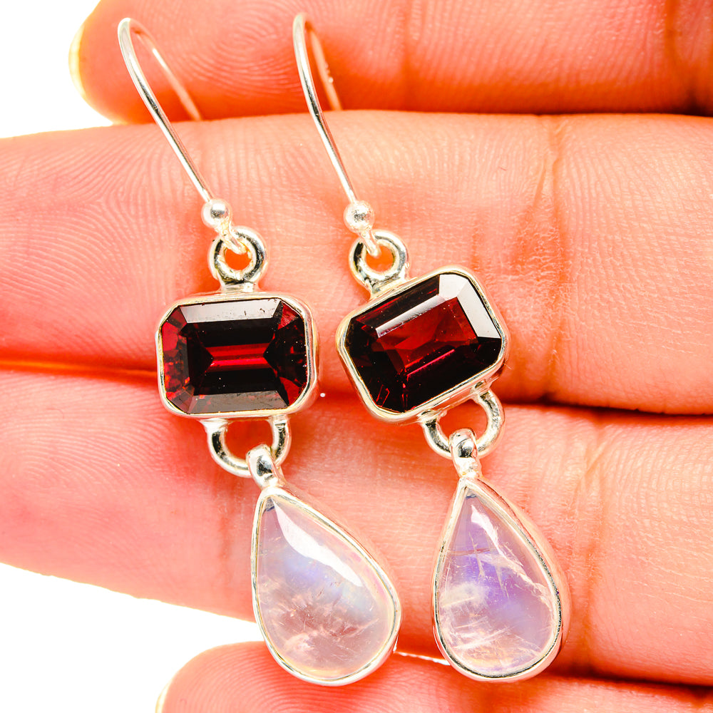 Rainbow Moonstone Earrings handcrafted by Ana Silver Co - EARR421237