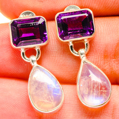 Rainbow Moonstone Earrings handcrafted by Ana Silver Co - EARR421250