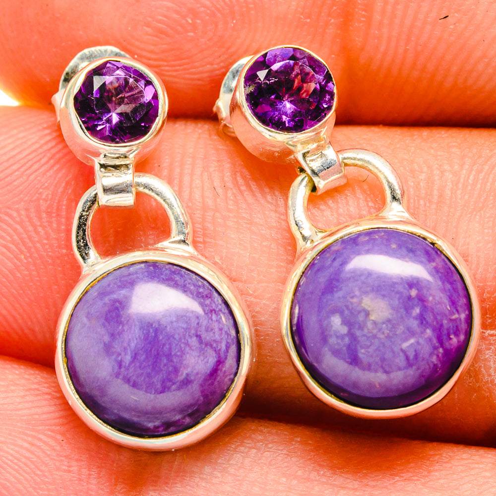 Charoite Earrings handcrafted by Ana Silver Co - EARR421256