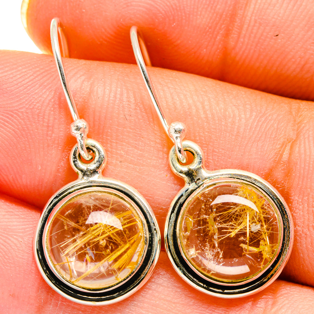 Rutilated Quartz Earrings handcrafted by Ana Silver Co - EARR421258