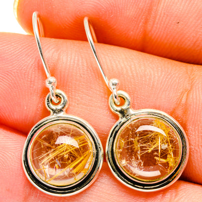 Rutilated Quartz Earrings handcrafted by Ana Silver Co - EARR421258
