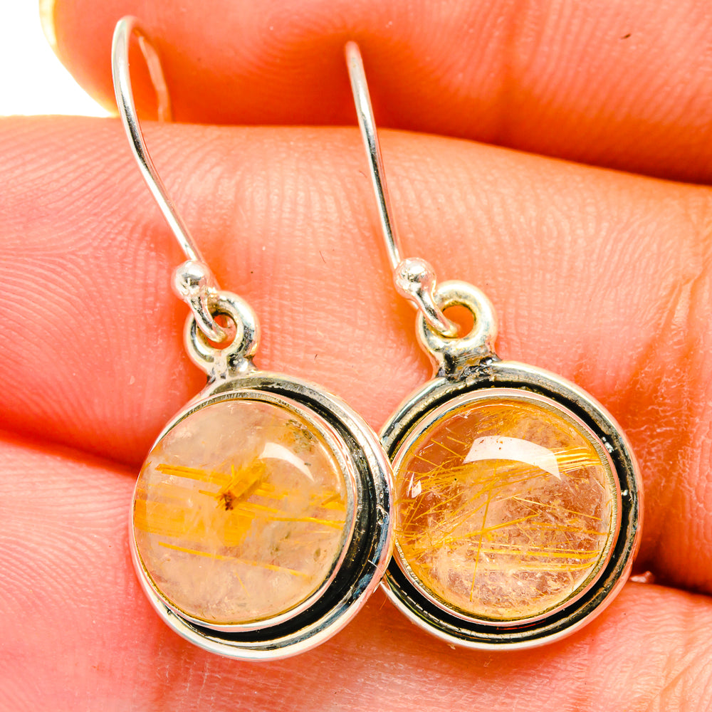Rutilated Quartz Earrings handcrafted by Ana Silver Co - EARR421260