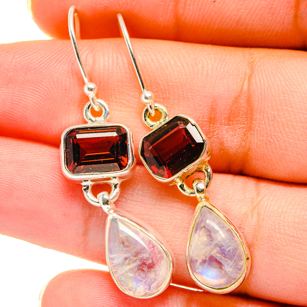 Rainbow Moonstone Earrings handcrafted by Ana Silver Co - EARR421261