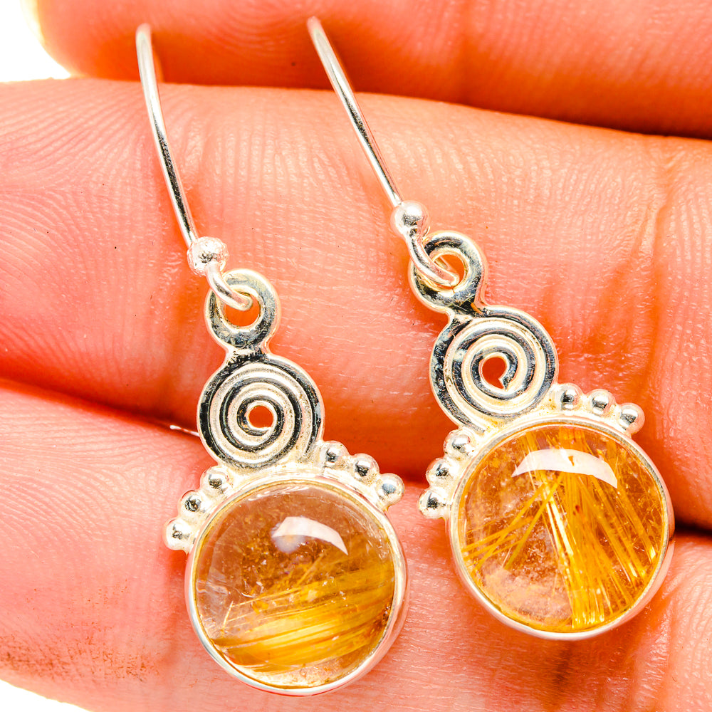 Rutilated Quartz Earrings handcrafted by Ana Silver Co - EARR421276