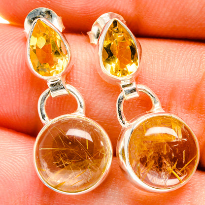 Rutilated Quartz Earrings handcrafted by Ana Silver Co - EARR421279