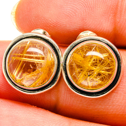 Rutilated Quartz Earrings handcrafted by Ana Silver Co - EARR421286