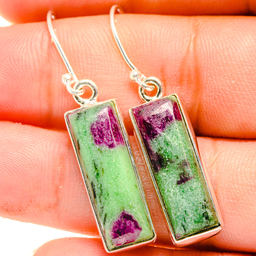 Ruby Zoisite Earrings handcrafted by Ana Silver Co - EARR421287