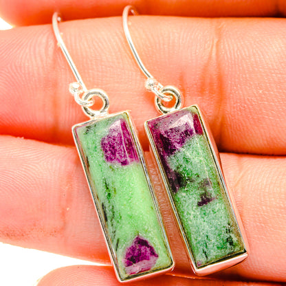 Ruby Zoisite Earrings handcrafted by Ana Silver Co - EARR421287