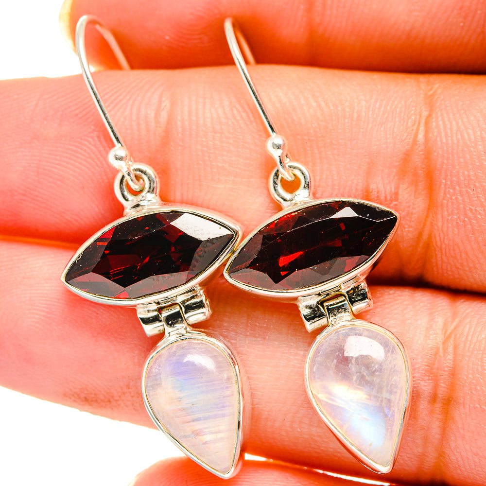 Rainbow Moonstone Earrings handcrafted by Ana Silver Co - EARR421290