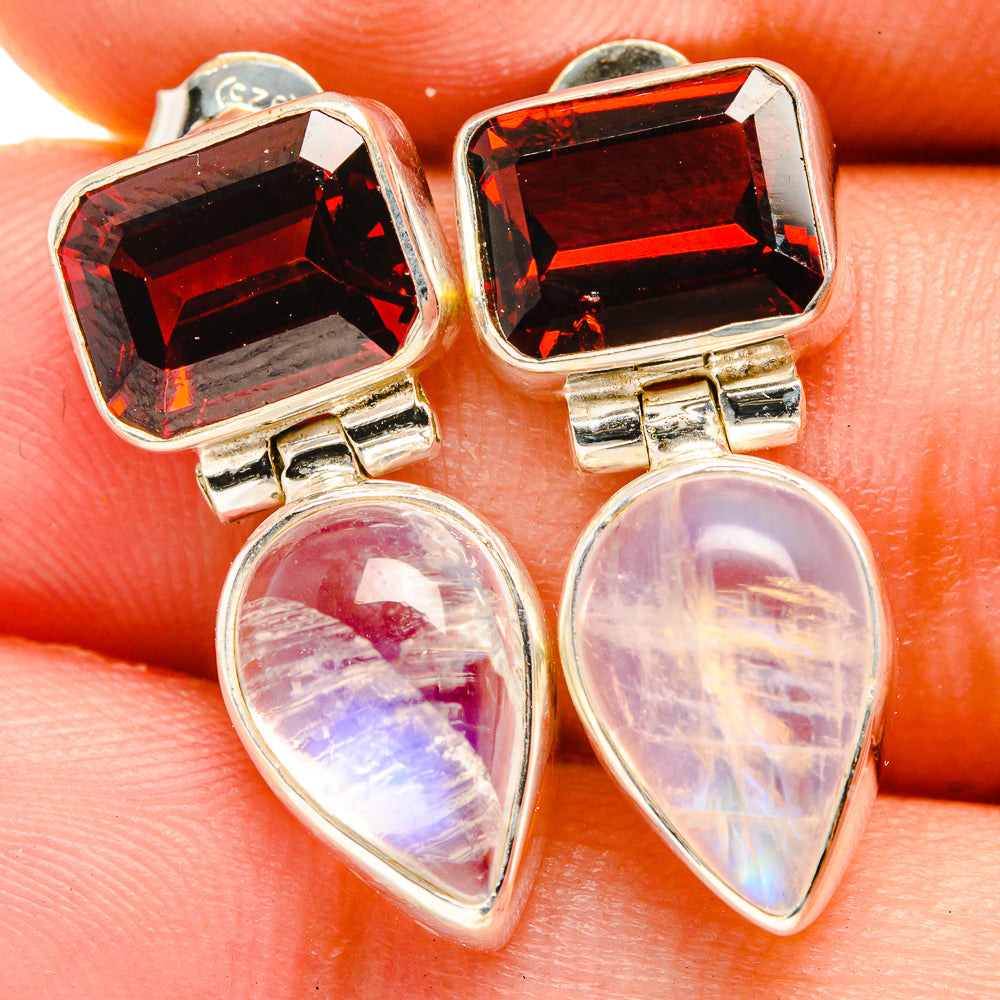 Rainbow Moonstone Earrings handcrafted by Ana Silver Co - EARR421298