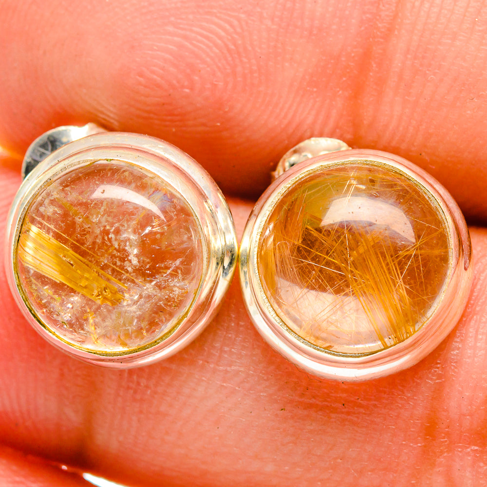 Rutilated Quartz Earrings handcrafted by Ana Silver Co - EARR421309