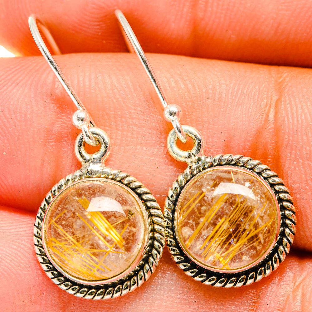 Rutilated Quartz Earrings handcrafted by Ana Silver Co - EARR421313
