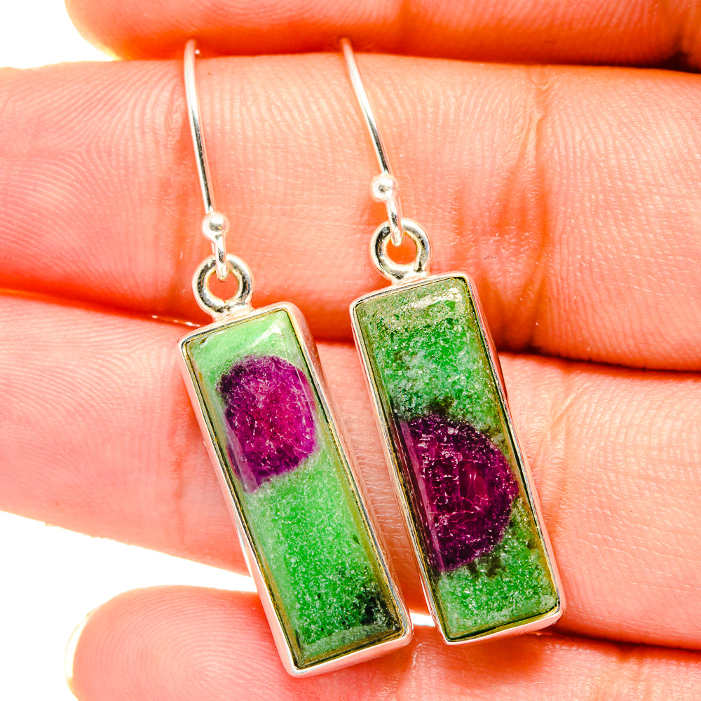 Ruby Zoisite Earrings handcrafted by Ana Silver Co - EARR421328