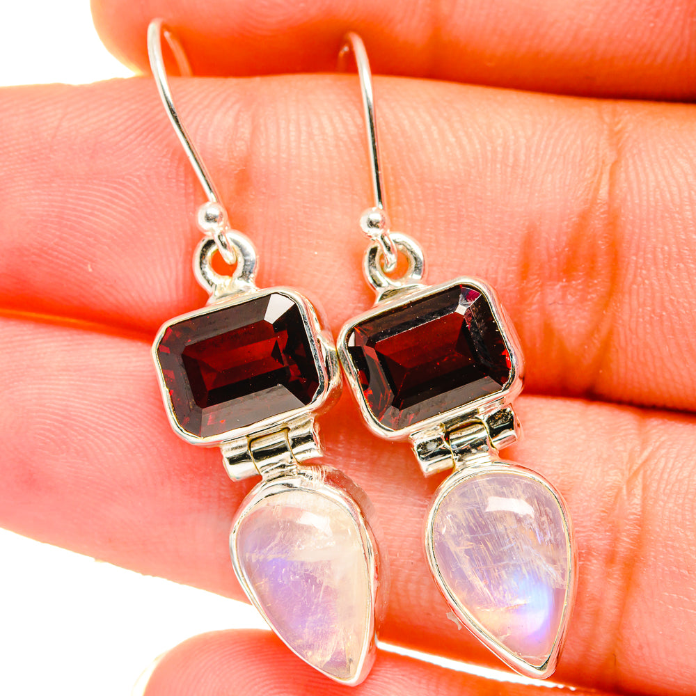 Rainbow Moonstone Earrings handcrafted by Ana Silver Co - EARR421330