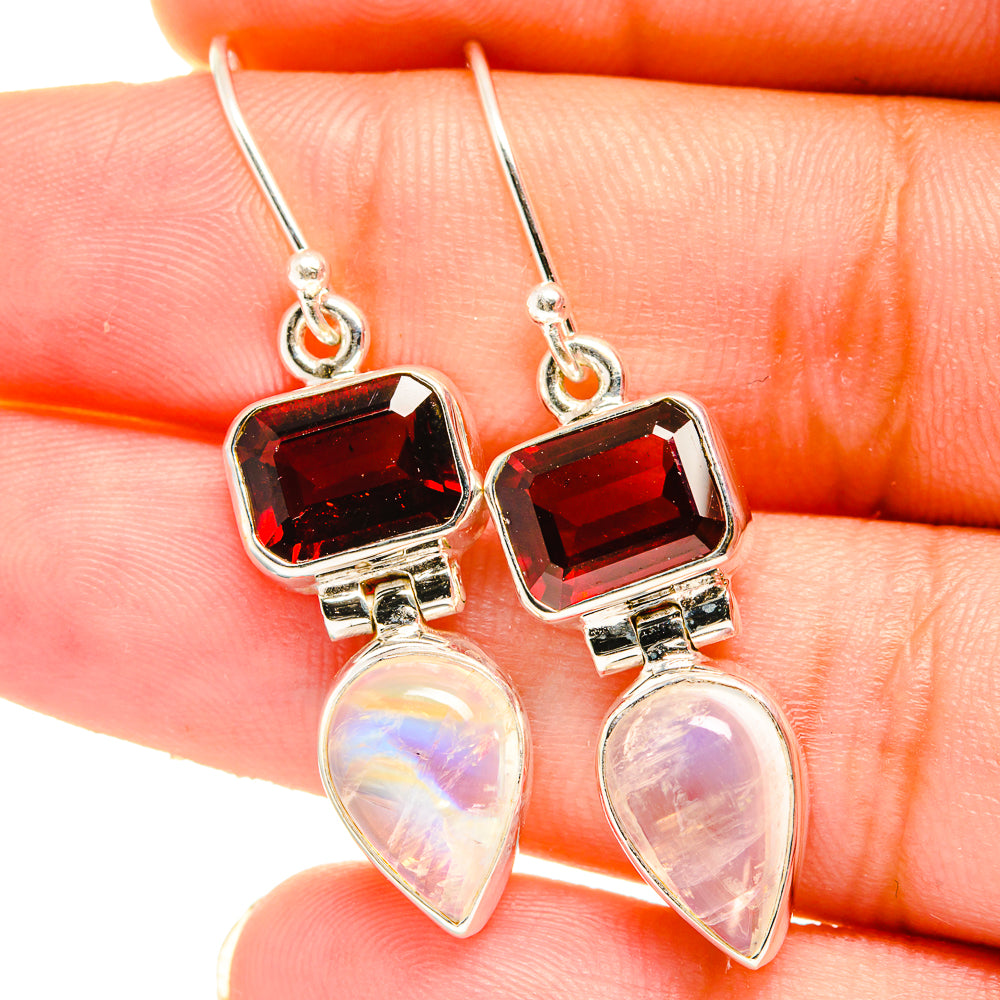 Rainbow Moonstone Earrings handcrafted by Ana Silver Co - EARR421333