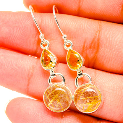Rutilated Quartz Earrings handcrafted by Ana Silver Co - EARR421335