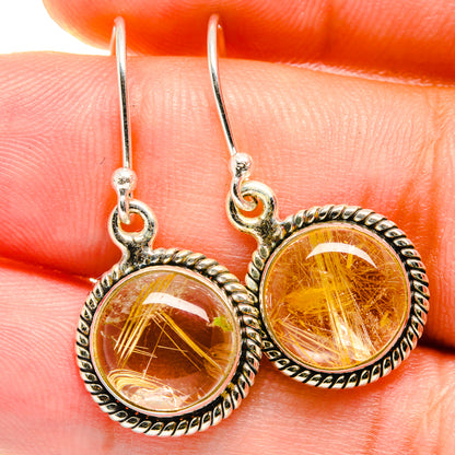 Rutilated Quartz Earrings handcrafted by Ana Silver Co - EARR421345