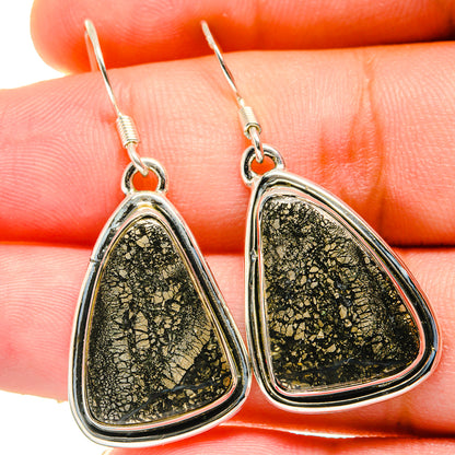 Pyrite Agate Earrings handcrafted by Ana Silver Co - EARR421347